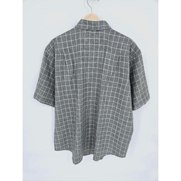 ORVIS Shirt Men’s XL Gray White Plaid Button Up short Sleeve Lightweight - Picture 3 of 8